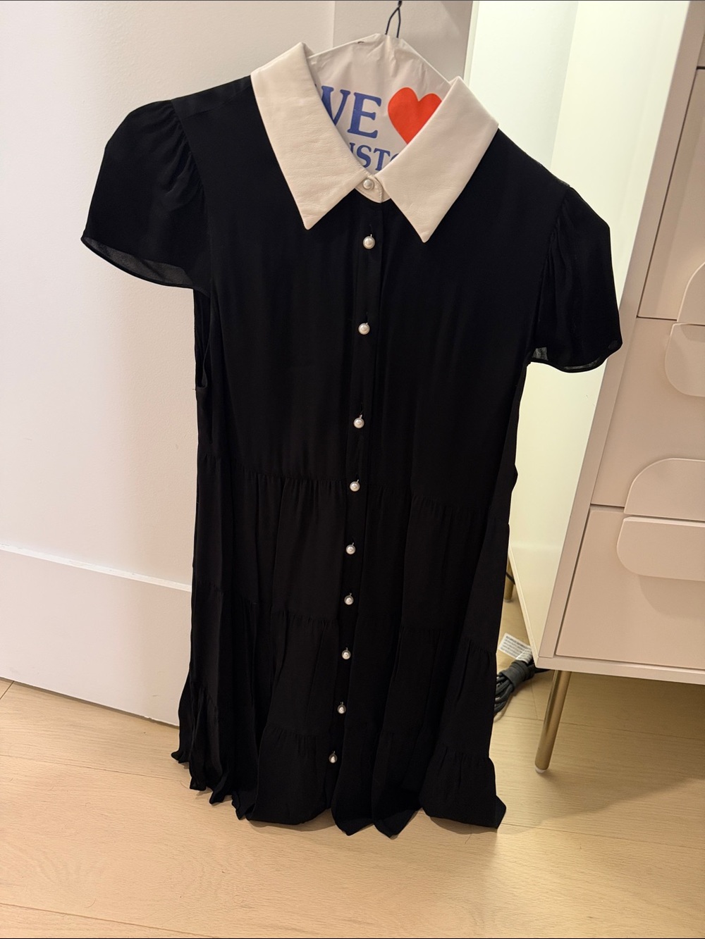 Alice + Olivia Black Dress with White Collar